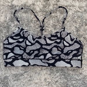 Black and White Lulu Sports Bra